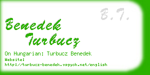 benedek turbucz business card